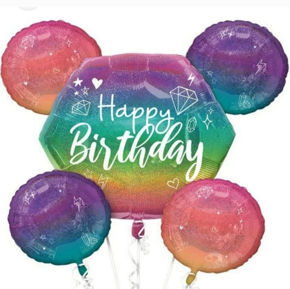 Ombre Birthday  Balloon Bouquet